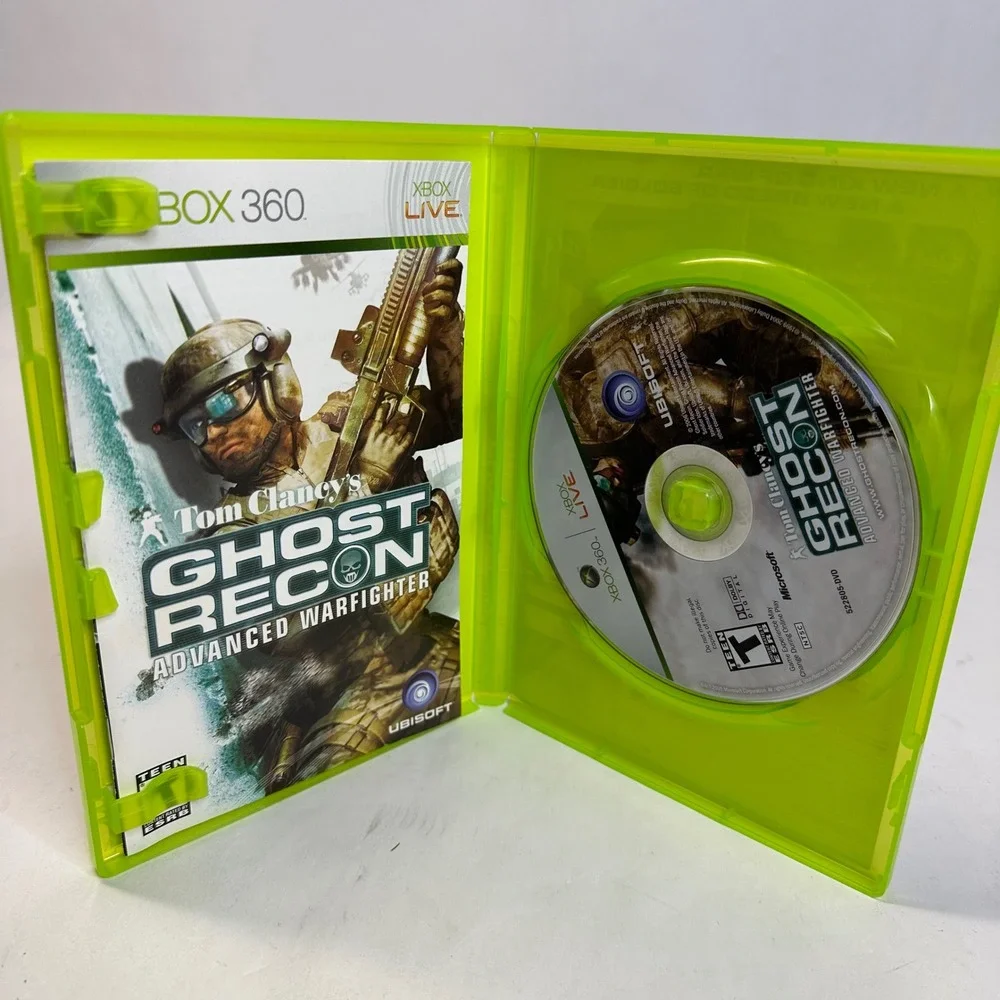 Tom Clancy Ghost Recon Advanced Warfighter Xbox 360 Game Disc‎ Manual Case Works